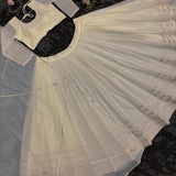 Boutique Heavy White Organza Lehenga