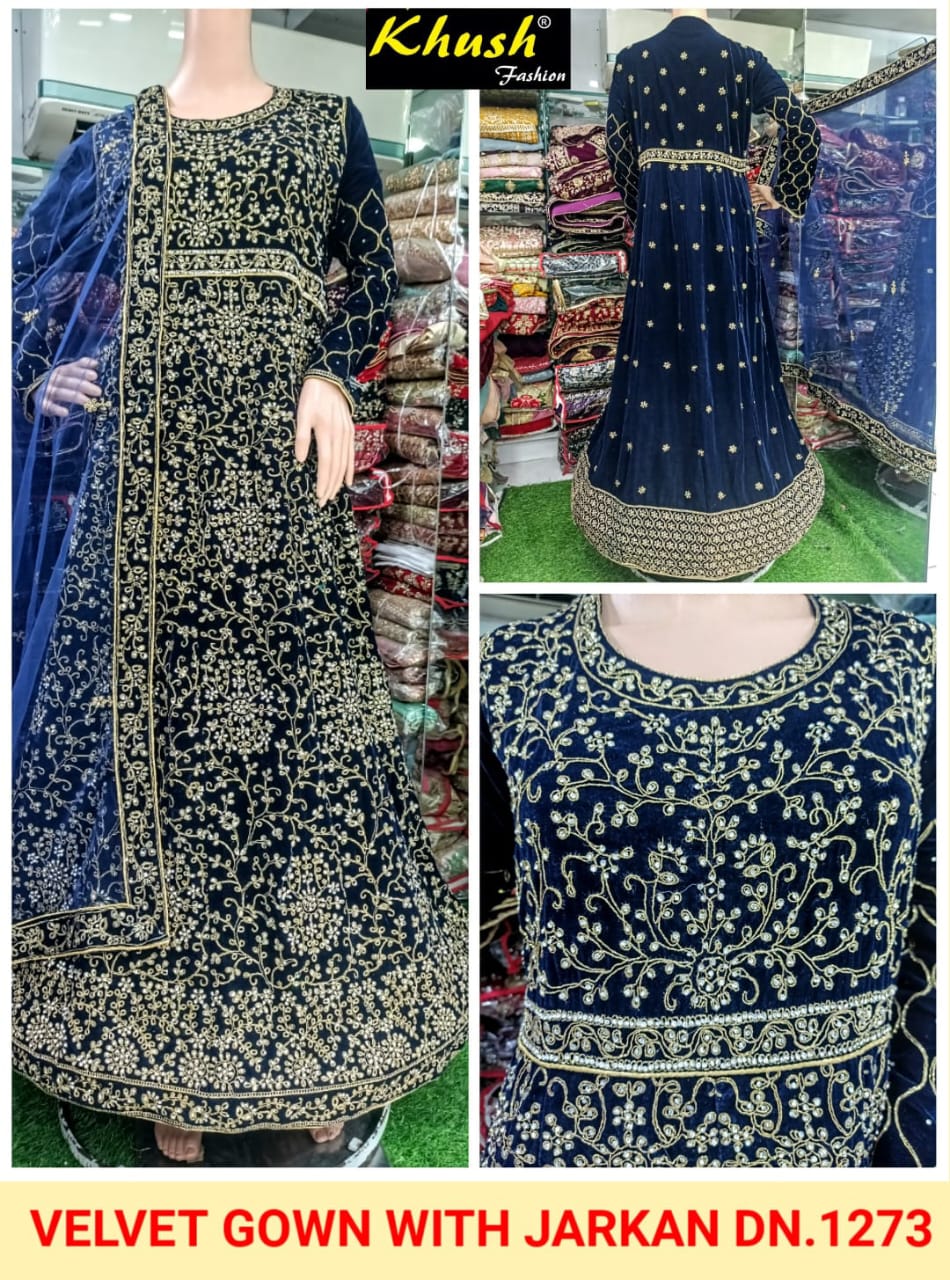 Heavy Embroidered Gown Velvet Collection