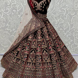 Premium Bridal Handmirror Velevt Lehenga