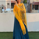 beautiful Designer Gown on Faux Georgette