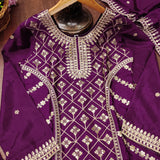 Classic Embroidered Chinon Sharara