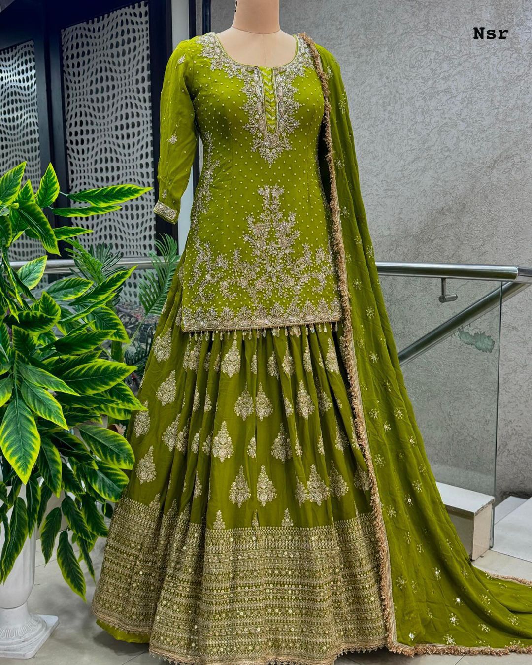 Pure Heavy Chinon Top Lehenga