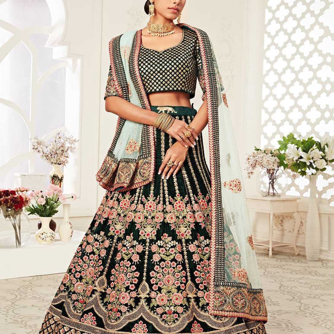 Bridal Special Velvet Lehenga