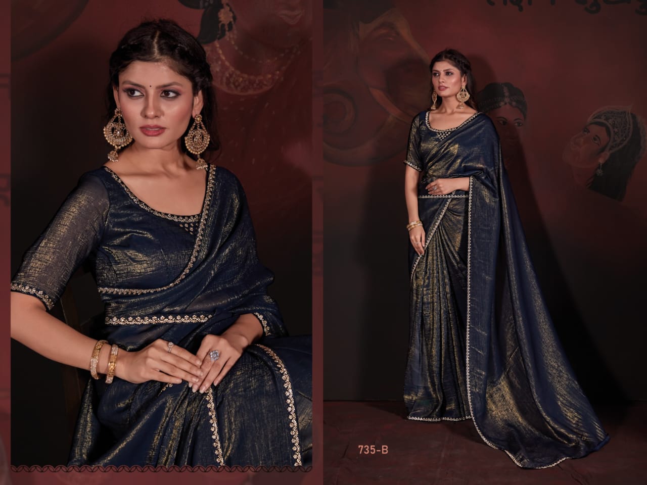 Beautifull Shiny Crush  Silk Saree