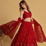 Stylish Red Designer Lehenga