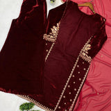 Designer Velvet Embroidered Suit