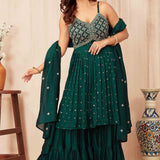 Classical Embroidered Top Sharara