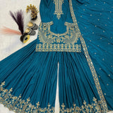 Designer Natural Crep Embroidered Suit