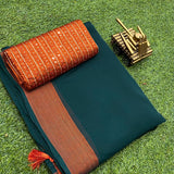 Presenting a beautiful copper zari boder saree