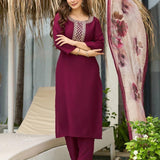 Ethnic Maroon Straight Kurta