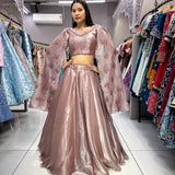 Peach Butterfly Lehenga Choli