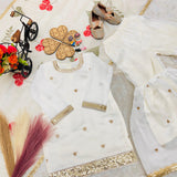 White Kids Silk Top Sharara