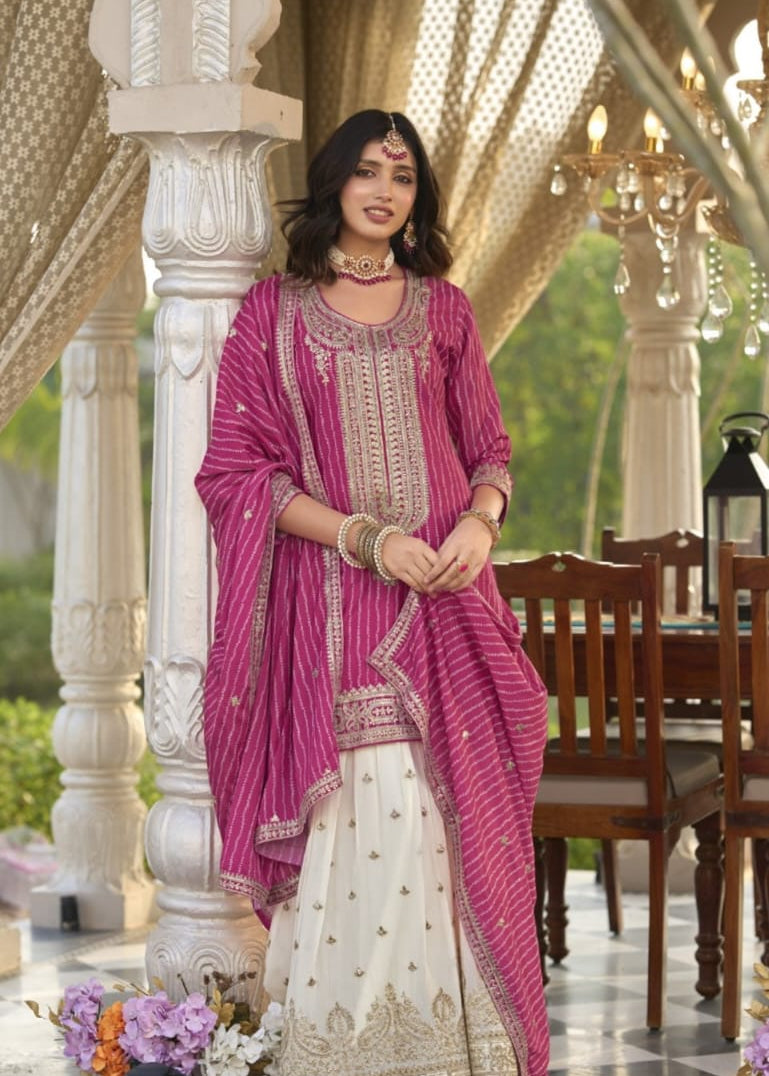 Seerat Stylish Chinon Plazzo Suit