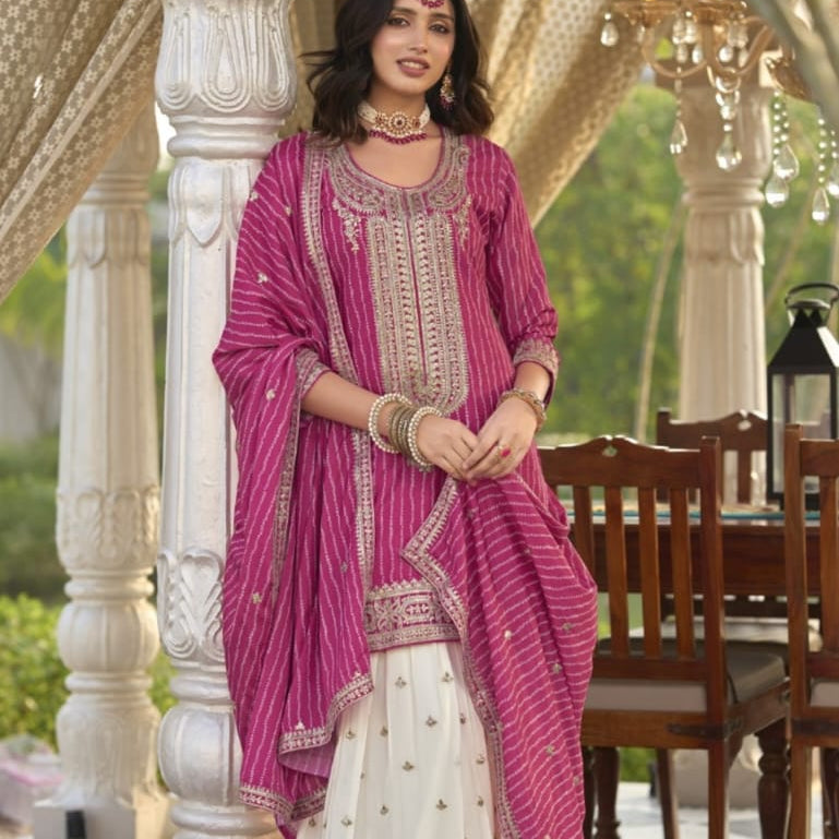 Seerat Stylish Chinon Plazzo Suit