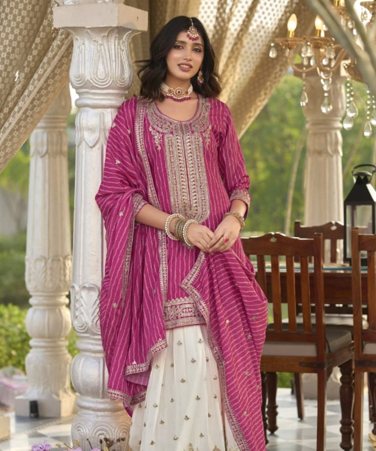 Seerat Stylish Chinon Plazzo Suit