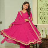 Stylish Pink Pure Georgette Suit