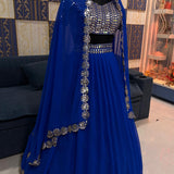 Royal Blue Georgette Lehenga Choli