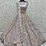 Finely Arranged Multi Color Sequins with Zari Partywear Lehengacholi