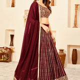 Wedding Maroon Lehenga Choli