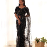 Beautifull Butterfly Net Saree