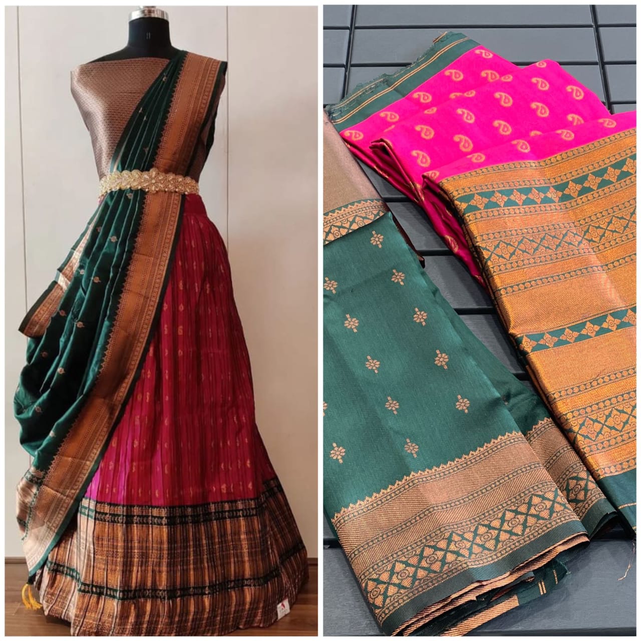 Trending half half silk saree