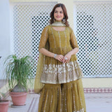 Festive Brid Embroidered Lehenga Sharara