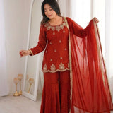 Reddish Classy Partylook Silk Suit