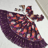 Trendy Flower Printed Kids Lehenga Choli