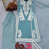 Designer Embroidered Silk Suit