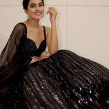 Beautifull Black Sequance Lehenga