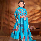 Floral Print Kids Gown