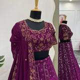 Pure Wine Georgette Lehenga