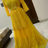 Haldi Yellowish Georgette Lehenga