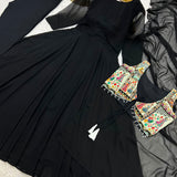 Black Designer Georgette Gown