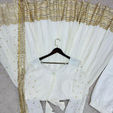 Beautiful White Silk Anarkali Gown