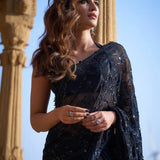 Kriti Black Sequence Saree Set