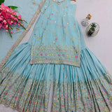 Designer Pure Viscose Top Sharara