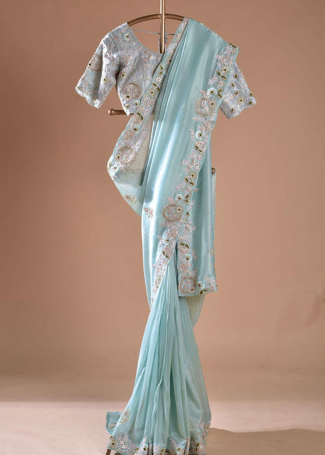 Premium Sky Jimmy Choo Saree