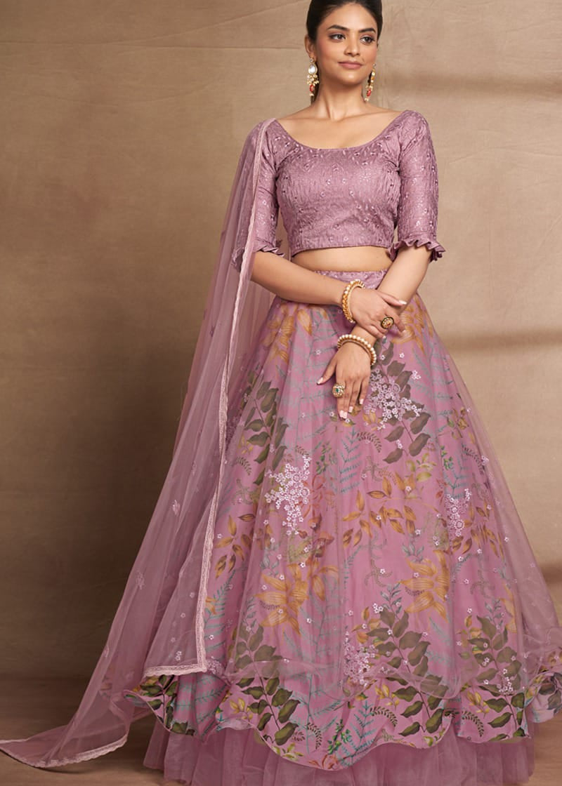 Dashing  flower Organza Lehenga