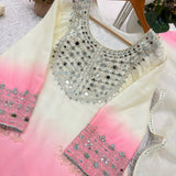 Royal Mirror Embroidered Top Plazzo