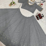 Grey Georgette Lehenga Choli