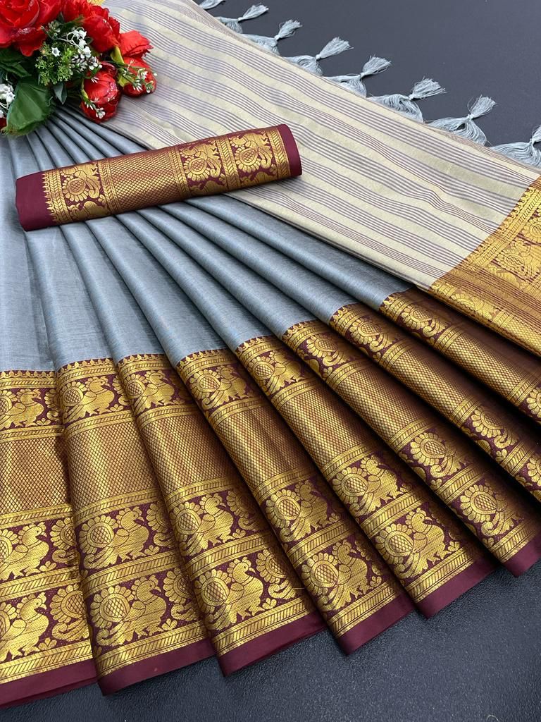 Aura Naraynpattu Cotton Silk Saree