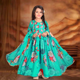 Floral Print Kids Gown