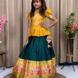 Stylish Lichi Silk Kids Lehenga