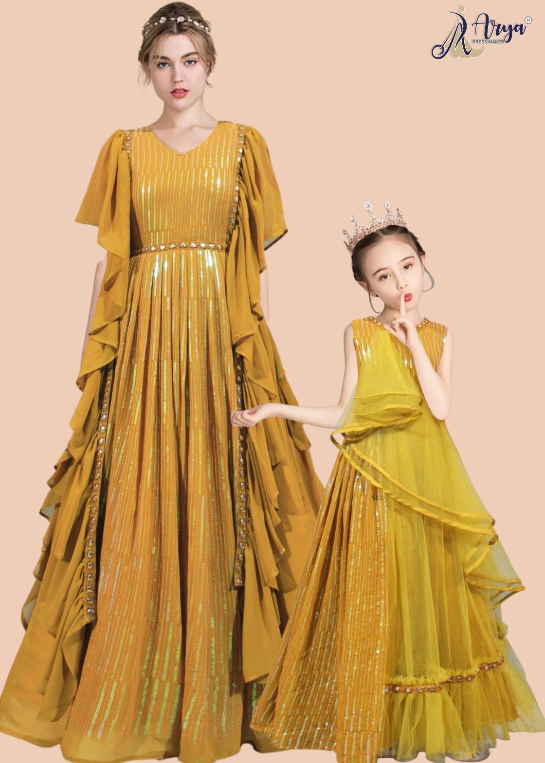 HARRY VISION MOTHER & DAUGHTER COMBO GOWN