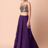 Purple Sequence Wedding Lehenga
