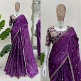 Purple Partywear Jimmy Choo Saree