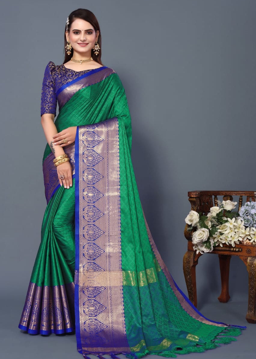 Beautiful zari weaving silk saree