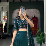 Beautyfull Chinon Zari Work Lehenga