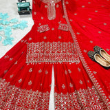 Dazzling Red Top Sharara Collection